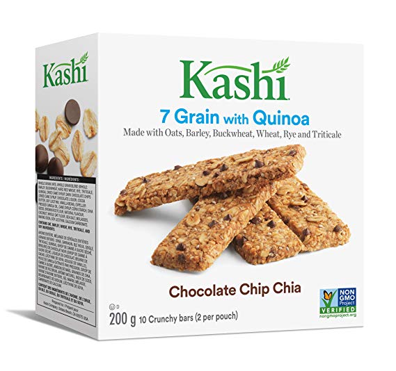 Kashi Seven Grain with Quinoa bars, Chocolate Chip Chia Non-GMO, 200g box