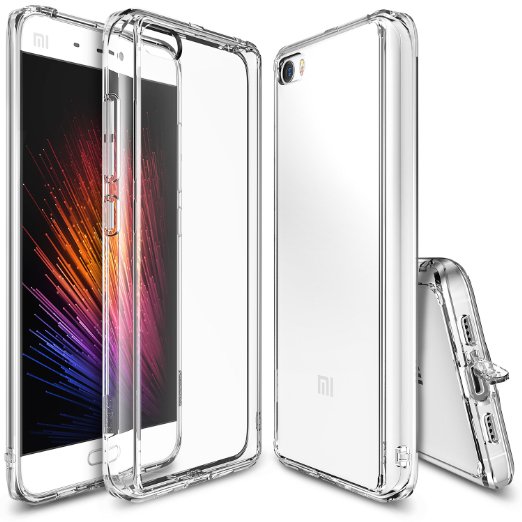 Xiaomi Mi 5 Case, Ringke [FUSION] Crystal Clear PC Back TPU Bumper [Drop Protection/Shock Absorption Technology][Attached Dust Cap] For Xaomi MI 5 - Clear