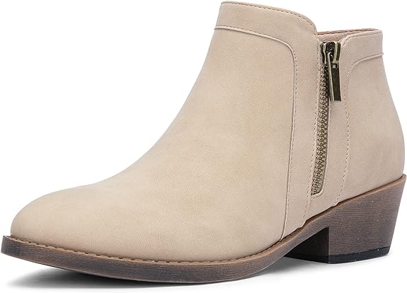 Jeossy Women's 9618 Classic Ankle Boots Slip on Chunky Heel Boots for Women