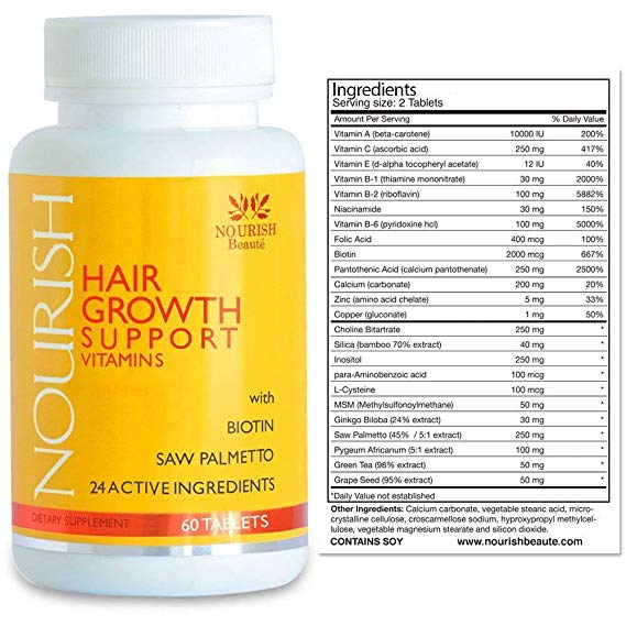Biotin Hair Growth Vitamins With Powerful DHT Blockers- Guaranteed Results to Reduce Loss and Improve Skin and Nails