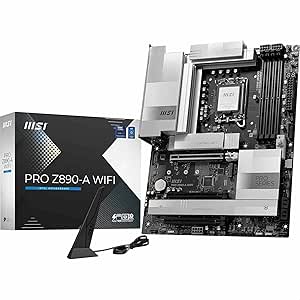 Pro Z890-A WiFi Carte mère, ATX - pour processeurs Intel Core Ultra (série 2), LGA 1851 - VRM SPS 90A, Mémoire DDR5 (9200 MT/s OC), PCIe 5.0 & 4.0 x16, M.2 Gen5, Thunderbolt 4, Wi-FI 7, 5G LAN