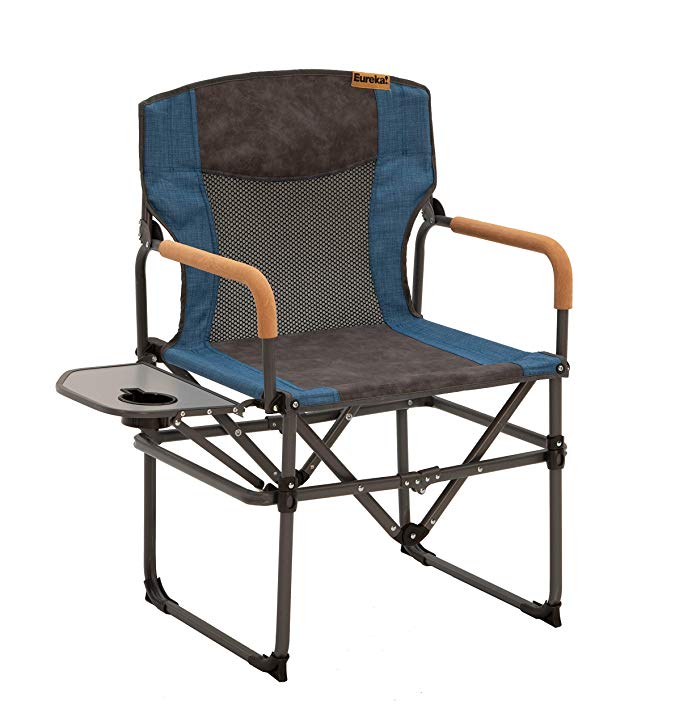 Eureka! Director's Camping Chair with Side Table, Blue, One Size