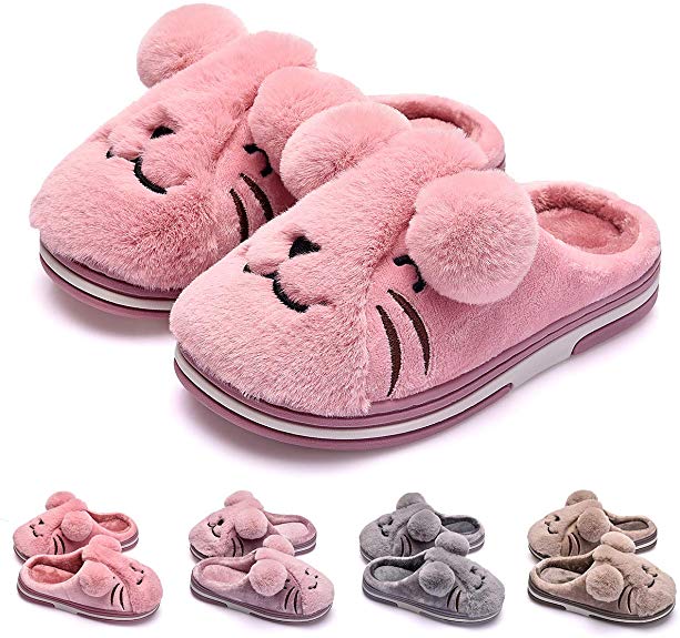 Kid’s Slippers Boys Girls Warm House Slippers, Cute Cat Toddler Winter Home Shoes for Baby Girls and Boys, Fuzzy Indoor Bedroom Shoes