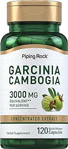 Garcinia Cambogia 3000mg | 120 Capsules | Concentrated Extract Pills | Non-GMO, Gluten Free Supplement | By Piping Rock