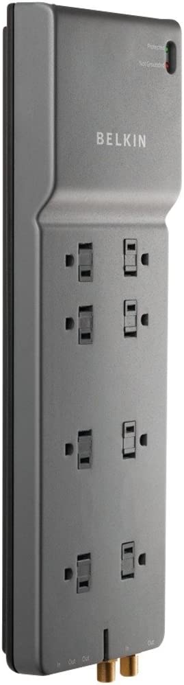 Belkin BE108230-06 Home/Office Surge Protector (8-Outlet; 1-in/2-out Telephone/Modem Protection & coaxial Protection)