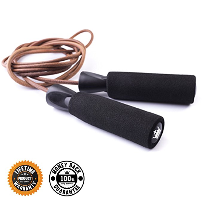 Jump Rope :: Skipping Ropes for Workout and Speed Skip Training :: Best Jumping Rope for Cardio Fitness Exercise - Leather - JRL