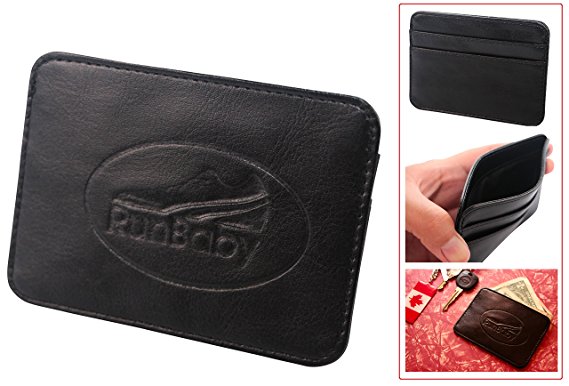 Slim Credit Card Wallet - Best Wallets for Men & Women - Super Thin Wallet for Credit Cards, Cash & Cards by Run Baby Sport