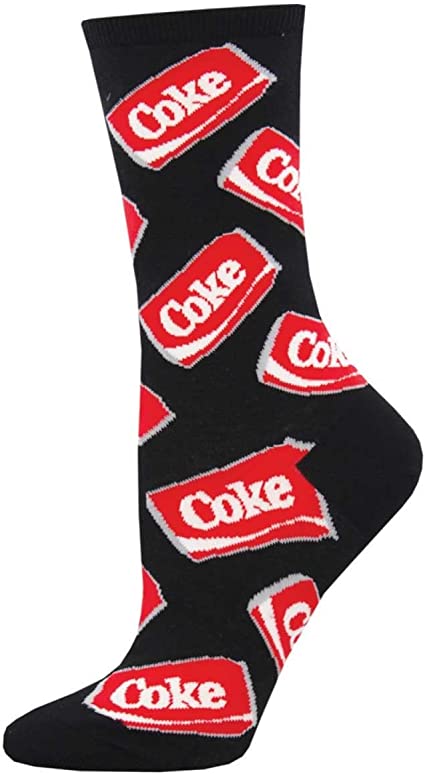 Coke Cans One Size Fits Most Black Ladies Socks