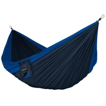 ZOMAKE Double Camping Hammock - Portable High Strength Hammock - Lightweight Blend Color Nylon Fabric Parachute for Outdoor. Hammock Straps & Steel Carabiners include