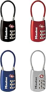 Master Lock Set Your Own Combination TSA Approved Luggage Lock, Travel Zipper Padlock is Perfect for Suitcases, Bags, or Backpacks, 4 Pack, Color May Vary, 4688EC4