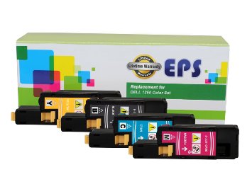 EPS Replacement Dell 1250c 1350cnw 1355cn High Yield Value Pack Toner Cartridges 4 Pack 1B  CMY