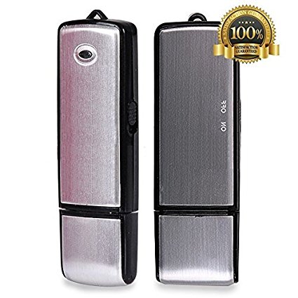 8GB USB Rechargeable Audio Voice Recorder - Best Hidden Spy Dictaphone for Classes Lectures Meetings and Interviews