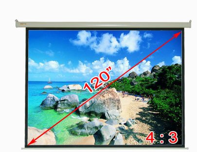 Antra PSA-120B Electric Motorized Projector Projection Screen (Matt White) for Home Theatre Business Presentation 4K/8K 3D HD Compatible (120 Inches Diaganal 4:3 Ratio)