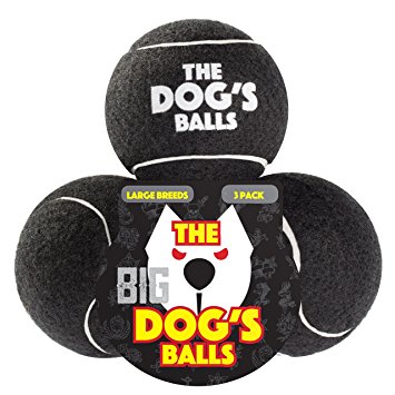 The Big Dog's Balls, 3 Large Dog Tennis Balls, Premium Dog Toy Ball for Dog Fetch & Play, Large Dogs Balls, Too Big for Chuckit Launchers, the King Kong of Dog Balls