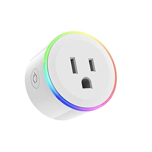 Smart Plug LED Coloured Lights WiFi Intelligent Socket Work with Amazon Alexa