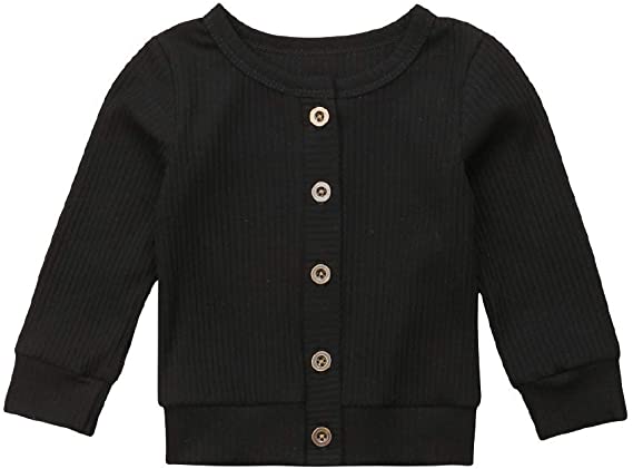 Seyurigaoka Newborn Baby Boys Girls Knit Cardigan Sweater, Infant Button-Down Cotton Sweater, Unisex Baby Clothes