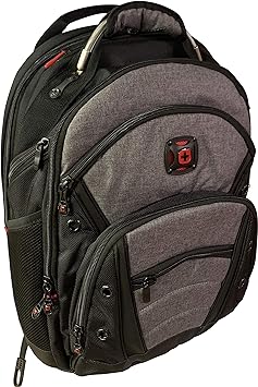 Wenger Synergy Backpack with 16" Laptop Pocket, Black/Heather Gray