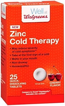 Walgreens Zinc Cold Therapy Tablets, Cherry, 25 ea