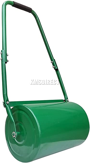FoxHunter Heavy Duty Steel Outdoor Garden Grass Lawn Roller 30L Green Water Or Sand Filled New