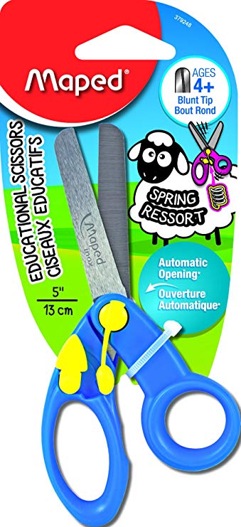 Maped Koopy Spring-Assisted Educational Scissors, Kids, 5 Inch, Blunt Tip, Right & Left Handed  (379248)