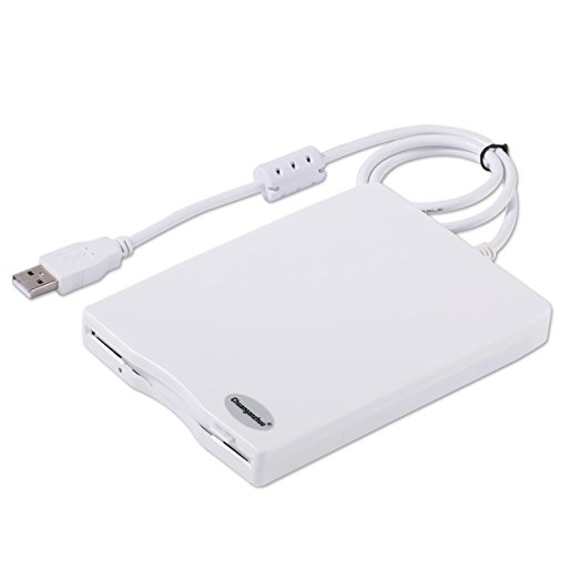 USB Floppy Drive,Chuanganzhuo 3.5" USB External Floppy Disk Drive Portable 1.44 MB FDD USB Drive Plug and Play for PC Windows 10/7/8, Windows XP, Vista,for Mac (White)