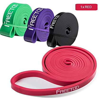 Freetoo Best Workout Rubber Band Resistance Bands Powerlifting Bands Pull-Up Band Resistance Exercise Bands (Red (15-35 lbs))