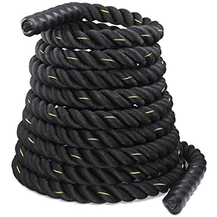 Yaheetech 1.5" Poly Dacron 50ft Battle Rope Exercise Workout Strength Training Undulation