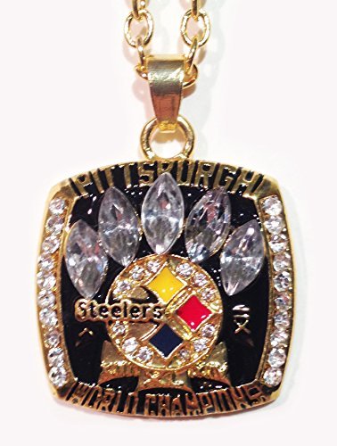 Pittsburgh Steelers Necklace 2005 Super Bowl- Football Pendant Jewelry Charm Chain Unisex "World Champs" - Shipped from USA - Steelers Memorabilia
