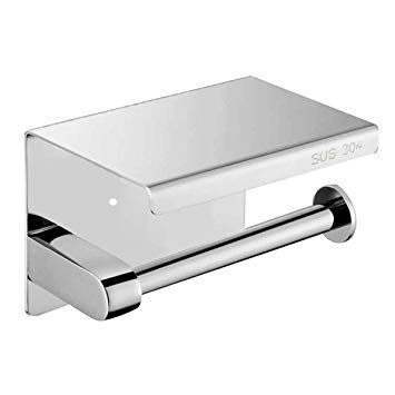 ThinkTop Toilet Paper Holder Shelf Storage,Wall Mount SUS304 Stainless Steel Chrome Finished Mirror Polished,Bathroom Tissue Roll Holder Hanger Silver