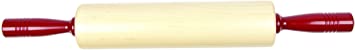 Fletchers' Mill Rolling Pin with Handles, Maple/Cinnabar - 12 inch, Professional Rolling Pins for Baking, Pasta, Pie, Cookie Dough, MADE IN U.S.A.