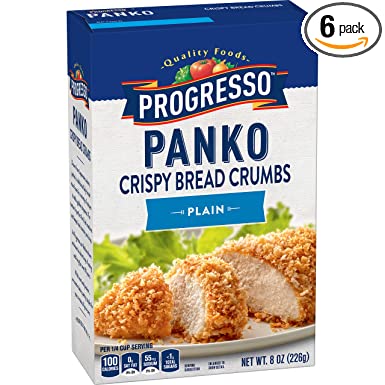 Progresso Panko Plain Bread Crumbs Box, 8 oz (Pack of 6)