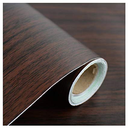 Wood Grain Contact Paper Film Countertops Vinyl Wallpaper Sticker Peel and Stick Self-Adhesive Wrap Authentic Black Walnut Look,Durable,Waterproof for Kitchen Home and Office(24''x196.8''/2ft x16.4ft)