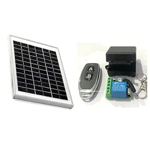 Luvik Combo of 12 Volt 25 Watt Solar Panel with 433Mhz Universal Wireless Remote Control with Fan/Water Motor Control DC 12V 1CH RF Relay Receiver Module with RF Remote Control