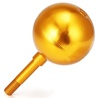Flagpole Ball Top Ornament Aluminum Anodized Finish, 3-Inch (Gold)