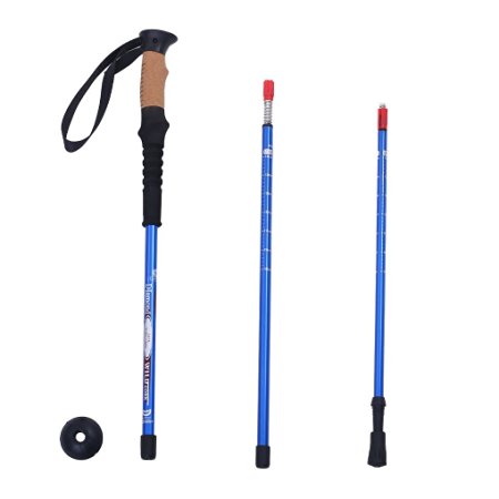 Digital Life Deal® Brand New Wood Retractable Trekking Hiking Stick Alpenstock Anti Shock Walking Pole