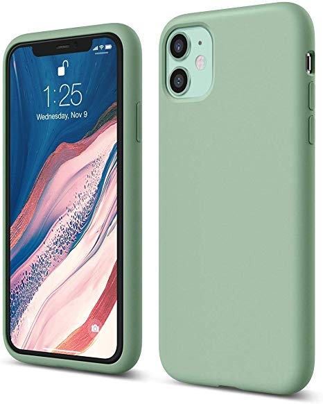 elago iPhone 11 Silicone Case |Pastel Green| - Premium Liquid Silicone, Raised Lip (Screen & Camera Protection), 3 Layer Structure, Full Body Protection, Flexible Bottom