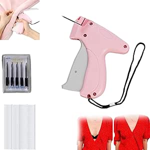 Quick Clothing Fixer,Quick Repair Garment Sewing Machine, Hemming Machine for Clothes,Micro Tagging Tool for Clothing (A-Pink)