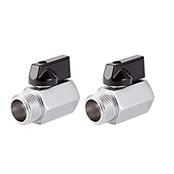 2 Pack Stainless Steel Mini Ball Valve 1/2" NPT Female x Male Thread with Stainless Handle