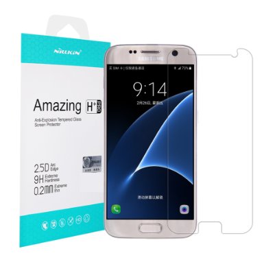 Galaxy S7 Screen Protector, Nillkin [H  Pro] Tempered Glass 0.2mm 2.5D Round Edges Anti-glare High Clarity 9H Screen Hardness Anti-fingerprints Screen Protector for Samsung Galaxy S7 (2016)