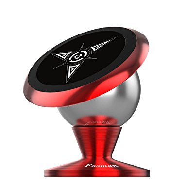 Fosman™ Universal Magnetic Car Mount Holder for iPhone Samsung Sat Nav Mini Tablets (42mm Tri Red)