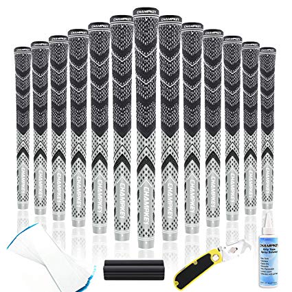 Champkey Victor Golf Grips Set of 13(Free Repair Kits Included) - Cross Cotton Technology Golf Club Grips Ideal for Clubs Wedges Drivers Irons Hybrids