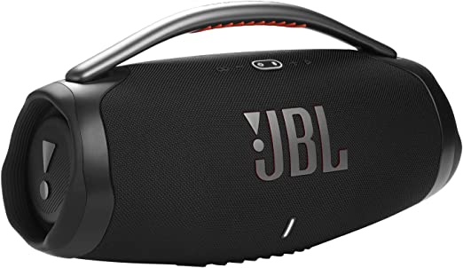 JBL Boombox 3 - Portable Bluetooth Speaker, Powerful Sound and Monstrous bass, IPX7 Waterproof, 24 Hours of Playtime, powerbank, JBL PartyBoost for Speaker Pairing, and eco-Friendly Packaging (Black)