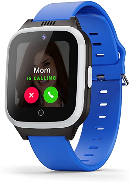 Cosmo JrTrack 2 Kids Smartwatch | 4G Phone Calling | Text, Voice, & SOS | Precision GPS | Selfie Camera | Photo Sharing | Flexible Cosmo Plans | Tracking Watch for Kids (Blue)