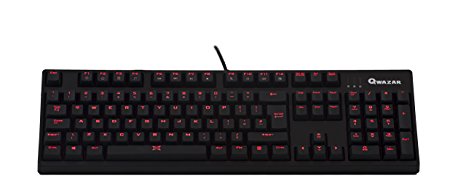Qwazar Red Shift Mechanical Keyboard - Cherry MX Red Switch Keyboard with Adjustable Backlight (12 Unique Modes)
