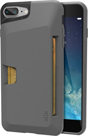 Silk iPhone 7 Plus Wallet Case - Vault Slim Wallet for iPhone 7  [Ultra Slim Grip Card Case] - Gunmetal Gray