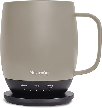 Nextmug - Temperature-Controlled, Self-Heating Coffee Mug (14 oz.) (Almond)