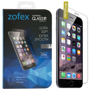 Zofex iPhone 6 Plus Glass Screen Protector [5.5 inch] -Tempered Glass w/ Easy Installation -High Transparency/ Oleophobic Coating/ Electro Coated/ Heat Resistance/ Extra Thick/ Delicate Touch