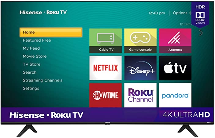 Hisense 65-Inch Class R6090G Roku 4K UHD Smart TV with Alexa Compatibility (65R6090G, 2020 Model)