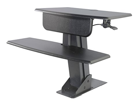 Kantek Desk Clamp-Mounted Sit to Stand Workstation, Black (STS800)