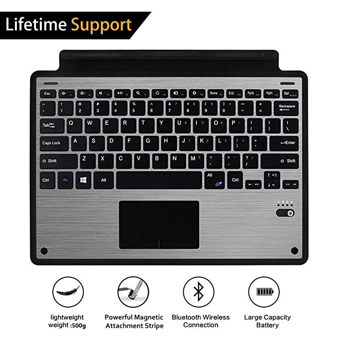 ZAMO Surface Pro 6 / Surface Pro 5 / Pro 4 / Pro 3 Type Cover,Ultra-Slim Portable Wireless Bluetooth Keyboard with Trackpad